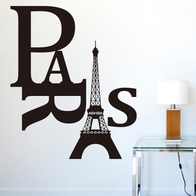  paris flytt DIY Veggdekor zooyoo8186 flyttbare vinyl vegg klistremerker hjem dekorasjon