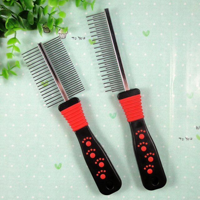  Grooming Shedding Tools Plastic Comb Pet Grooming Supplies Red