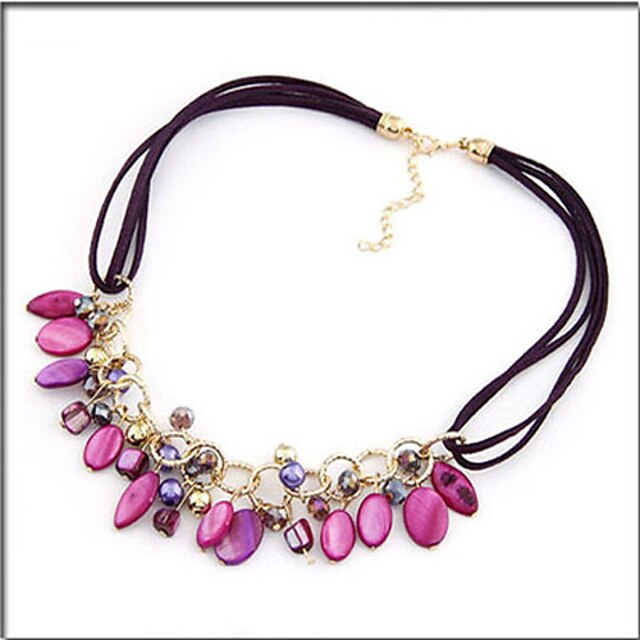  Choker Necklace For Women's Resin Shell Alloy Gold