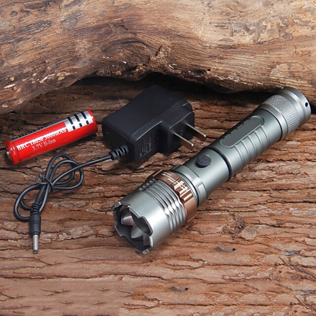  UltraFire LED Flashlights / Torch Zoomable 1000 lm LED 1 Emitters 6 Mode with Battery and Charger Zoomable Adjustable Focus Camping / Hiking / Caving Everyday Use Working EU Plug AU Plug UK Plug US