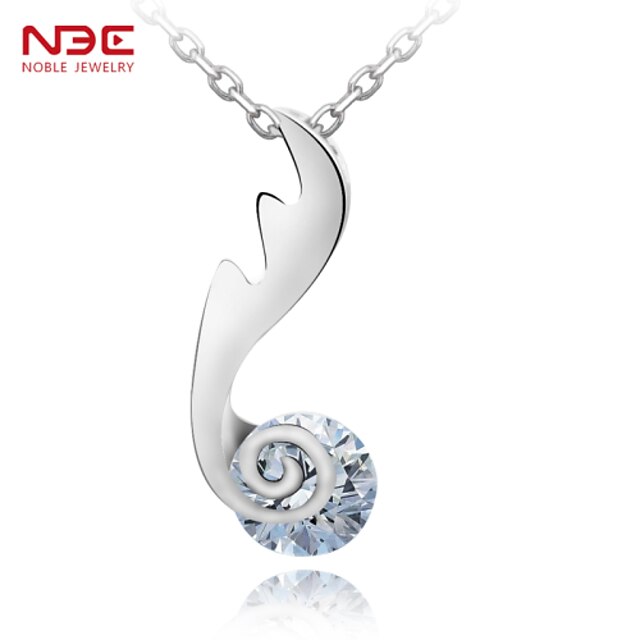  NBE Sterling Silver/Zircon Necklace Pendant Necklaces/Chain Necklaces Wedding/Party/Daily/Casual 1pc