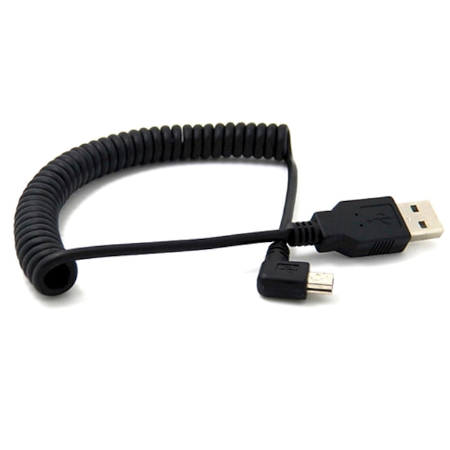  3FT 1M USB 2.0 Male to MINI USB 2.0 Male 90 Degree Angle Retractable Cable