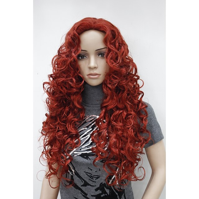  Synthetic Wig Curly Style Capless Wig Red 137 Synthetic Hair Women's Red Wig Halloween Wig