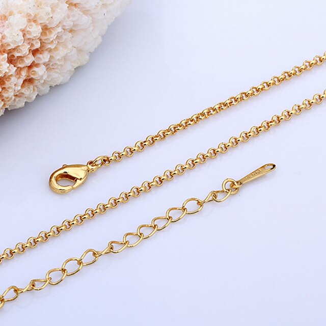  Women's Chain Necklace Ladies 18K Gold Plated Pearl Yellow Gold White Gold Necklace Jewelry For