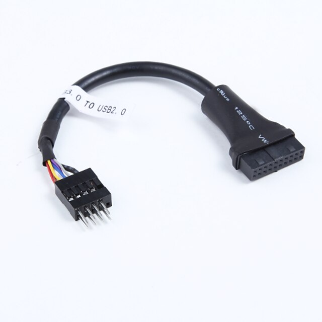  USB 3.0 boîtier femelle à 20 broches vers USB 2.0 à 9 broches carte mère Câble mâle adaptateur convertisseur