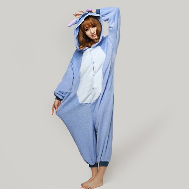  Adulți Pijama Kigurumi Monster Blue Monster Animal Pijama Întreagă Lână polară Cosplay Pentru Bărbați și femei Sleepwear Pentru Animale Desen animat Festival / Sărbătoare Costume / Leotard / Onesie