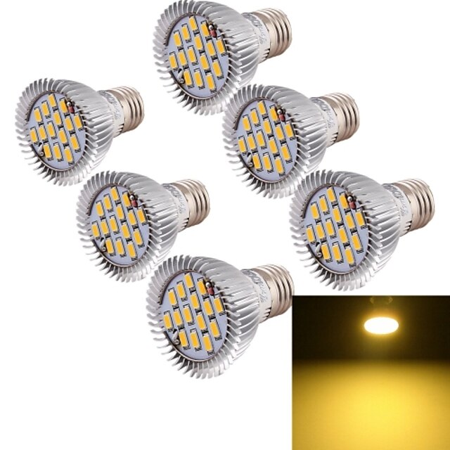 YouOKLight 6pcs LED-spotlights 700 lm E26 / E27 MR16 15 LED-pärlor SMD 5630 Dekorativ Varmvit 85-265 V / 6 st / RoHs