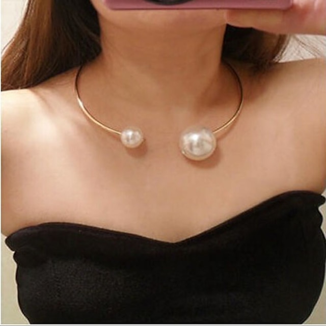  Statement Necklace Pearl Necklace For Women's Pearl Wedding Gift Daily Pearl Alloy