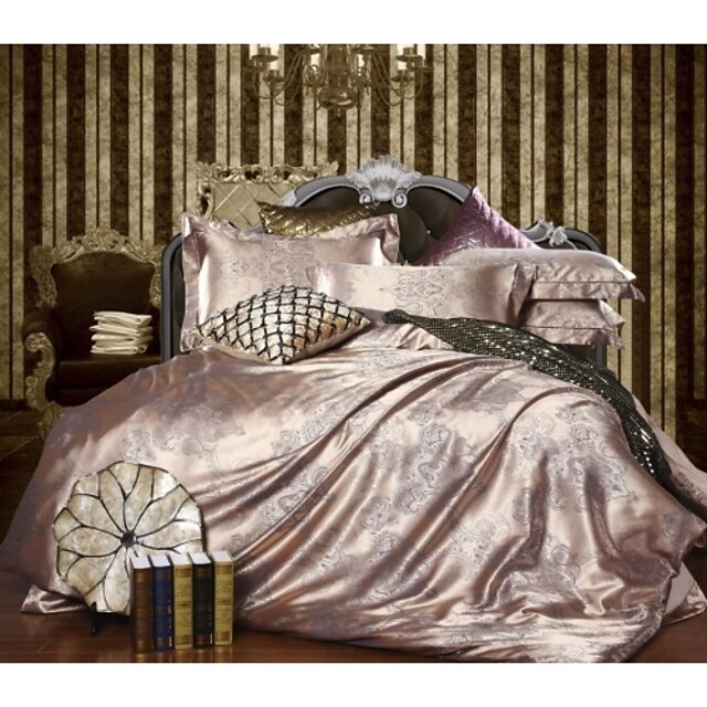  Duvet Cover Sets Luxury Poly / Cotton Jacquard 4 PieceBedding Sets / 250