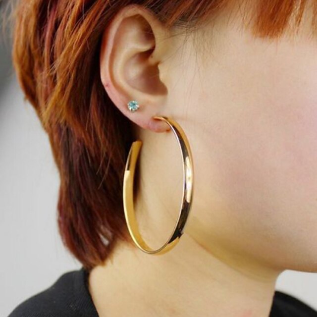  Women's Hoop Earrings Statement Jewelry Fashion Alloy Circle Jewelry