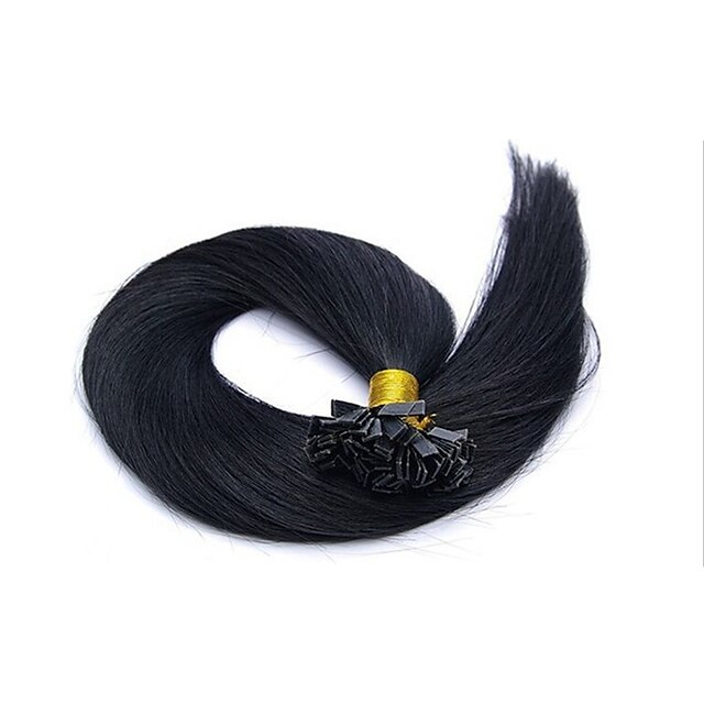  300g / pc cheveu humain brésilien pointe plate extension de cheveux raides 1g de cheveux / brin, 100g / pc 18 