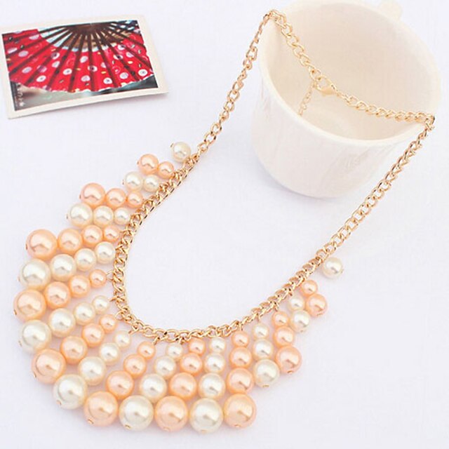  Women's Statement Necklace Alloy Rainbow Orange White Necklace Jewelry For
