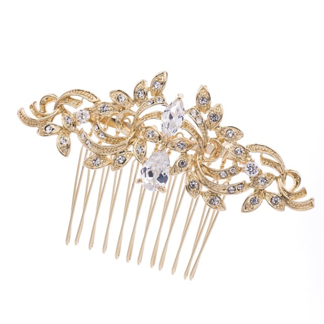  8.5cm Gold Nobby Hair Comb Tiara Headpieces Wedding Bridal Jewelry for Party