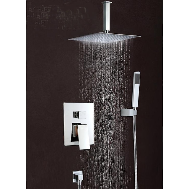  Смеситель для душа - Современный Хром На стену Медный клапан Bath Shower Mixer Taps / Латунь / Одной ручкой три отверстия