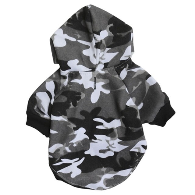  Cat Dog Hoodie Puppy Clothes Camo / Camouflage Fashion Casual / Daily Winter Dog Clothes Puppy Clothes Dog Outfits Gray Costume for Girl and Boy Dog Cotton XS S M L