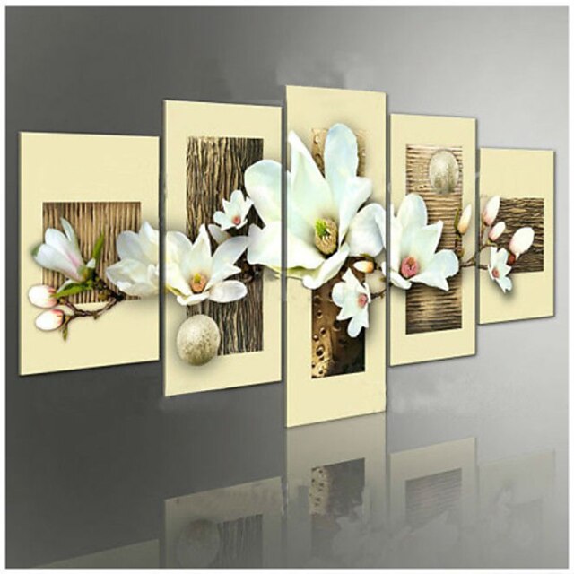  Hand-painted  Orchid Flowers Group Oil Paintings on Canvas 5pcs/set No Frame