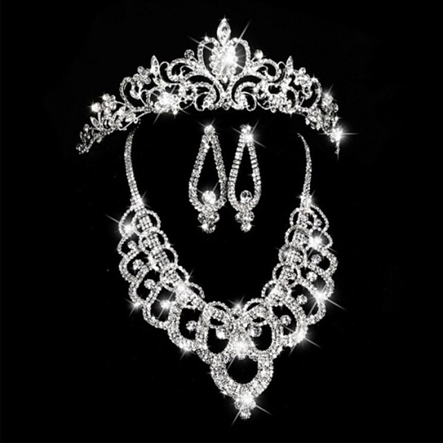  Bijoux Colliers décoratifs / Boucles d'oreille / Bijoux de Cheveux Mariage / Soirée Acrylique 1set Femme Argent Cadeaux de mariage
