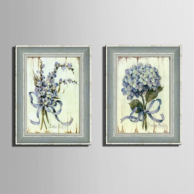 Цветочные мотивы/ботанический Холст в раме / Набор в раме Wall Art,ПВХ Серый Без коврика с рамкой Wall Art