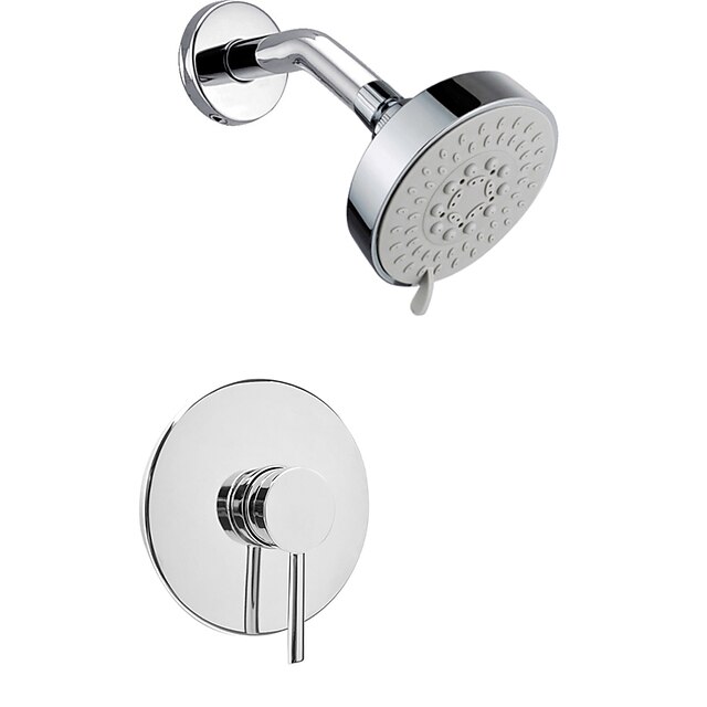  Shower Faucet Set - Rain Shower Widespread Contemporary Chrome Wall Mounted Brass Valve Bath Shower Mixer Taps / Single Handle Two Holes