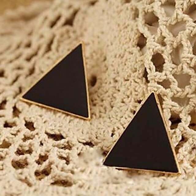  Classic Colored Enamel Triangle Earring Classical Feminine Style