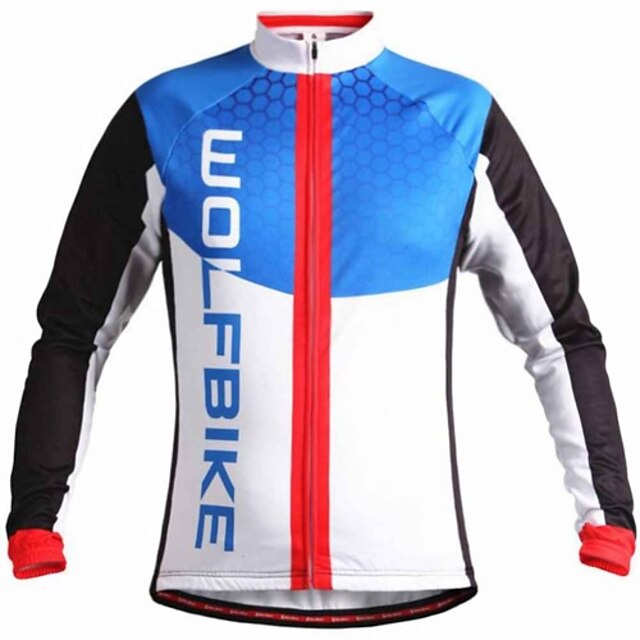  WOLFBIKE Men's Sport  Bicycle MTB Long Sleeve Cycling Tops Jacket Sweatshirt Fleece Warm Bike Windproof Back Pocket