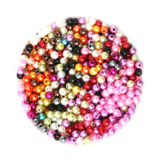  Bijoux bricolage 2000 pcs Perles Plastique Rond Forme Ronde Perle 0.4 cm DIY Colliers Tendance Bracelet