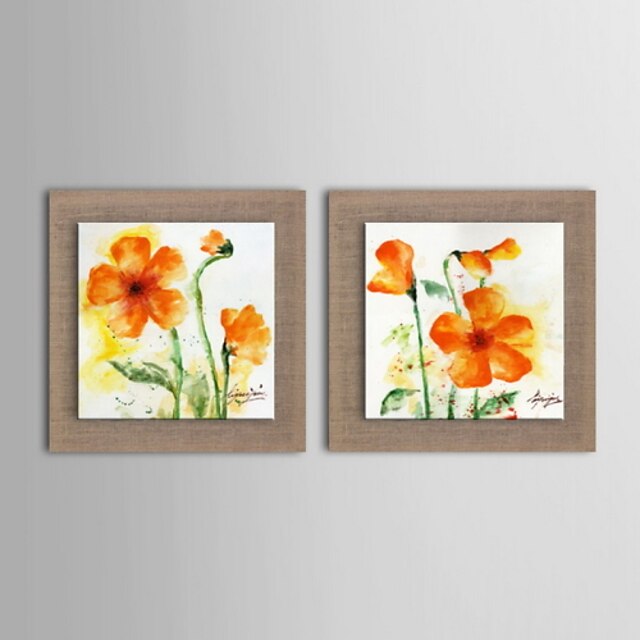  Oil Painting Hand Painted - Floral / Botanical Classic Canvas