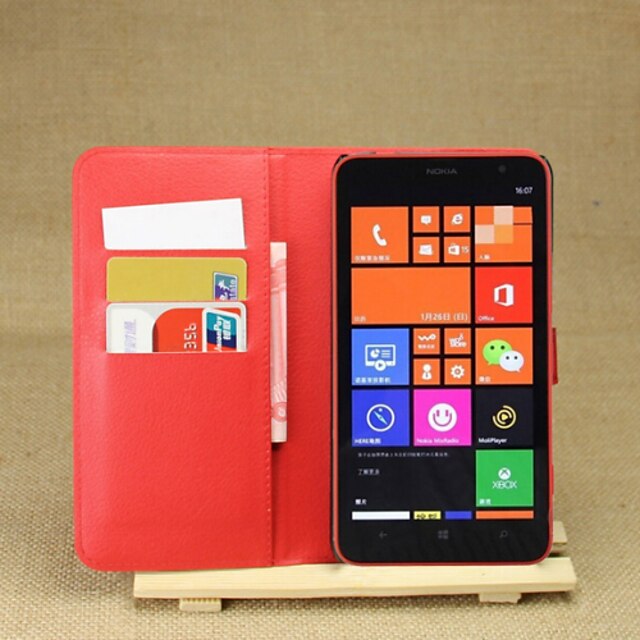  Capinha Para Nokia Lumia 1320 / Nokia Carteira / Porta-Cartão / Com Suporte Capa Proteção Completa Sólido Rígida PU Leather