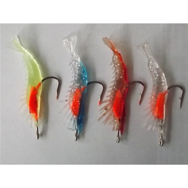  5 pcs Soft Bait Fishing Lures Soft Bait Craws / Shrimp Luminous Sinking Bass Trout Pike Lure Fishing Soft Plastic