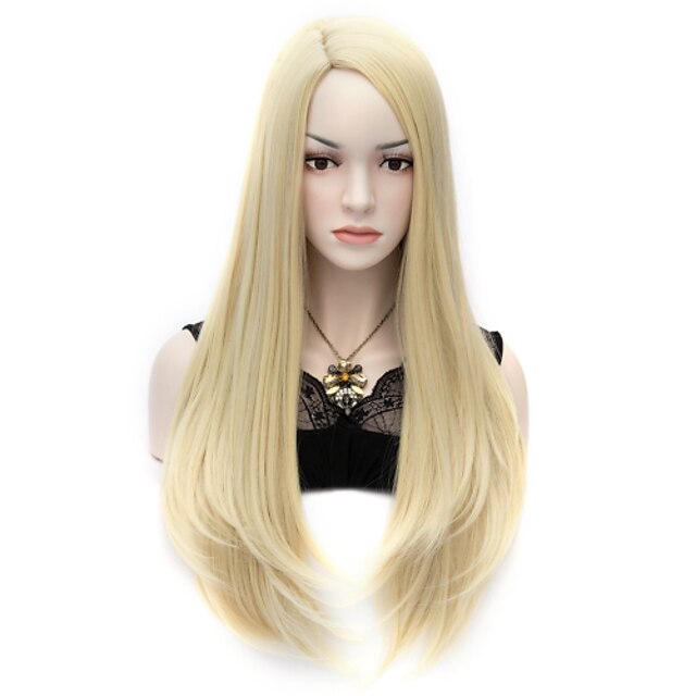  Synthetic Wig Straight Style Capless Wig Blonde Blonde Synthetic Hair Blonde Wig