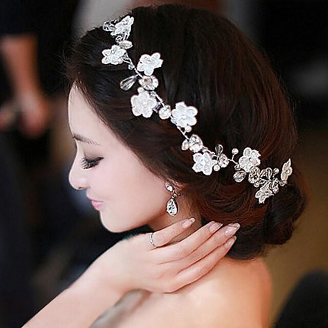  Chiffon / Imitation Pearl / Lace Headbands / Flowers / Wreaths with 1 Wedding / Special Occasion / Casual Headpiece