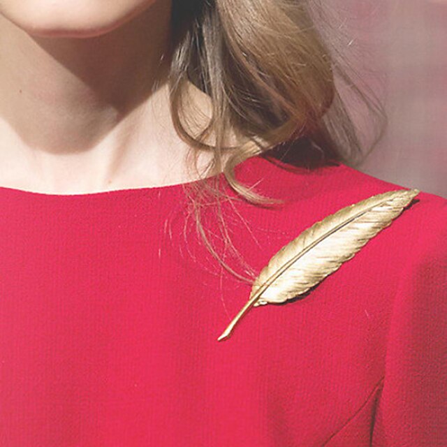  Feather Alloy Brooch (1Pc) Wedding Party Elegant Feminine Style