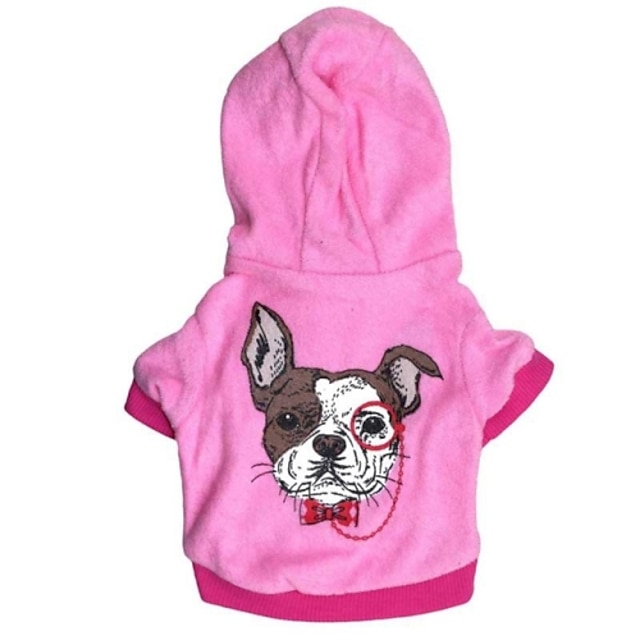  Cat Dog Hoodie Cartoon Casual / Daily Winter Dog Clothes Blue Pink Costume Polar Fleece Cotton XS S M L