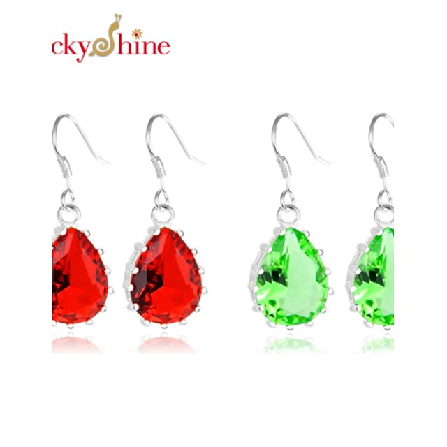  Men's Women's Drop Earrings Synthetic Gemstones Silver Plated Jewelry Wedding Party Daily Casual