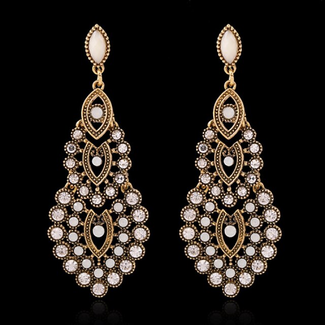  Earring Stud Earrings / Drop Earrings Jewelry Women Imitation Pearl / Rhinestone / Gold Plated 2pcs Silver