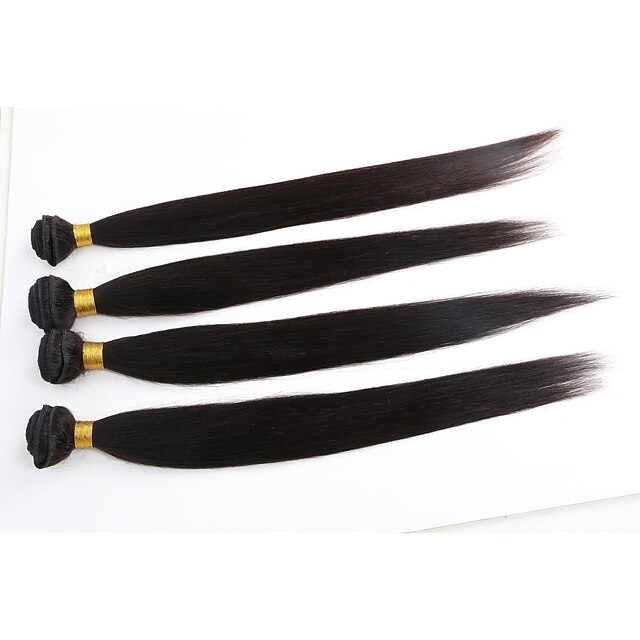  3 Pièces Droit Tissages de cheveux humains Cheveux Brésiliens 95/100g 12 Extensions de cheveux humains