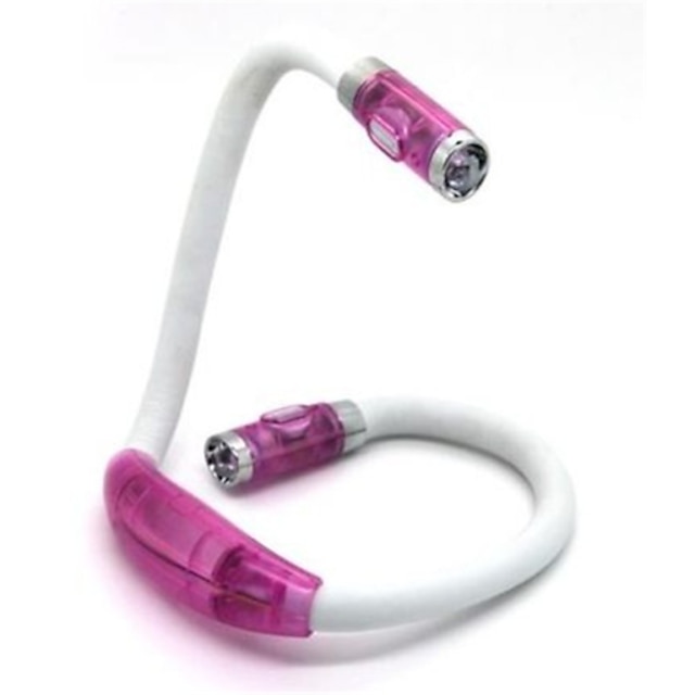  0.5W 50LM 4XLED Hands-free Flexible Portable Book Reading Light Hug Lamp neck(Pink)