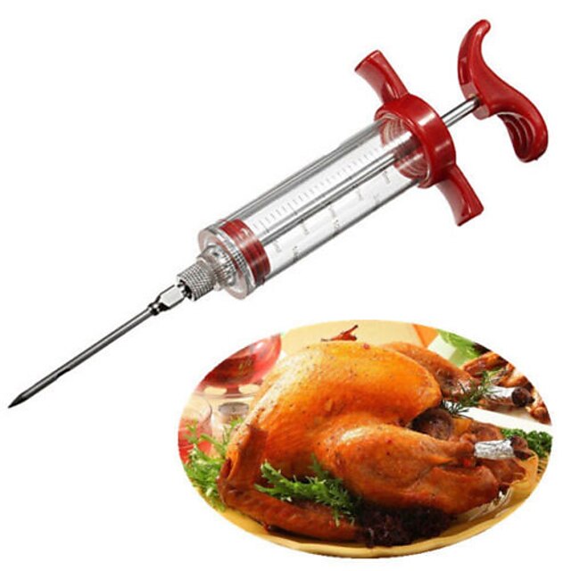  Marinade Flavour Injector Syringe Sauce Seasoning Gadget Needle Turkey BBQ Meat