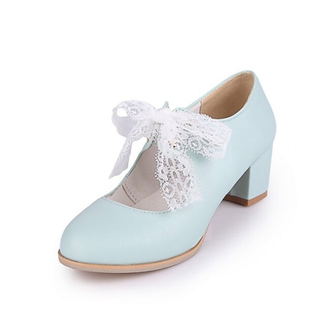  Women's / Girls' Shoes Leatherette Spring / Summer / Fall Heels Bowknot / Hook & Loop for White / Pink / Blue