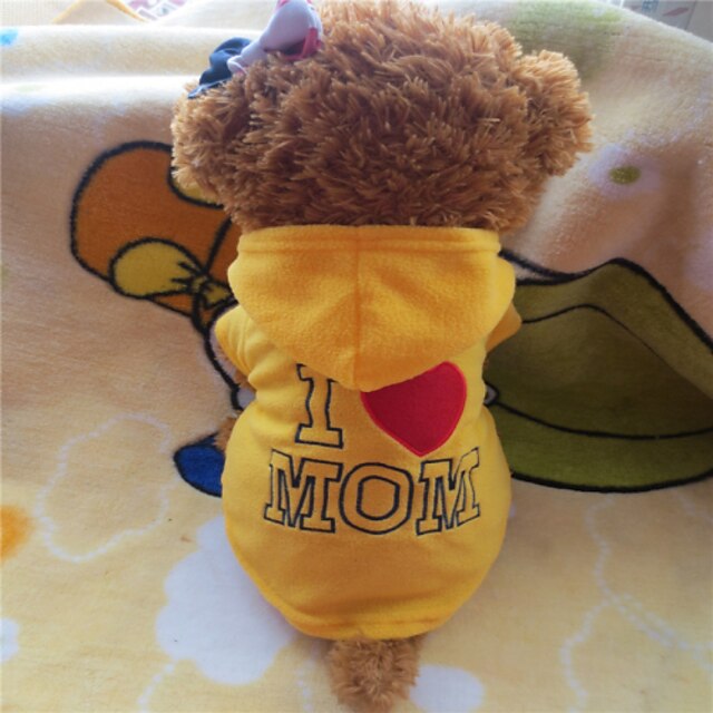  Dog Hoodie Dog Clothes Yellow Rose Costume Polar Fleece Letter & Number Classic XXS XS S M L XL