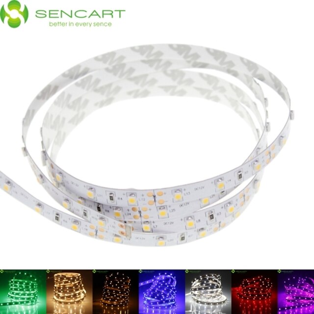  SENCART 1m Fleksible LED-lysstriber 60 lysdioder 3528 SMD Varm hvid / RGB / Hvid Chippable / Dæmpbar / Koblingsbar 12 V / Passer til Køretøjer / Selvklæbende