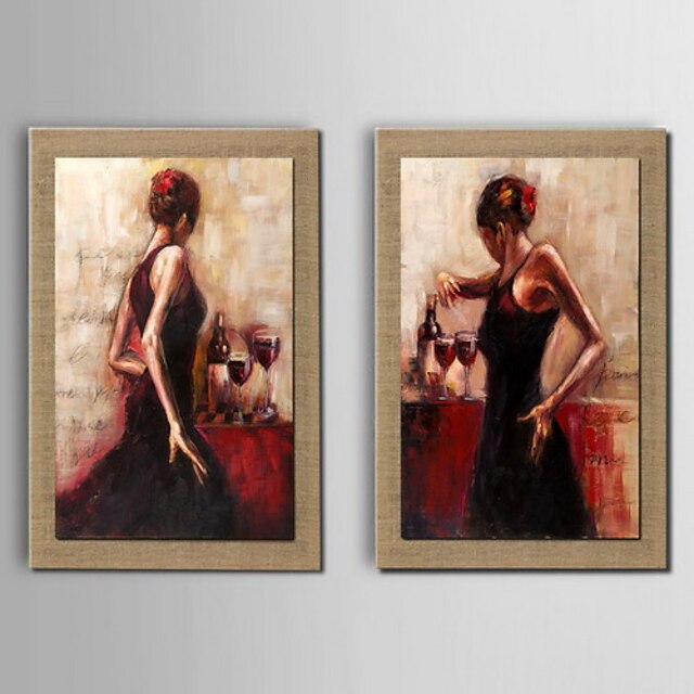  Hand-Painted People Horizontal, Traditional Oil Painting Home Decoration Three Panels