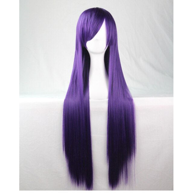  Perruque de cosplay Perruque Synthétique Droit Droite Perruque Violet Cheveux Synthétiques Femme Violet