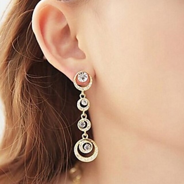  Women's Elegent Flower Enameled Stud Earrings Classical Feminine Style