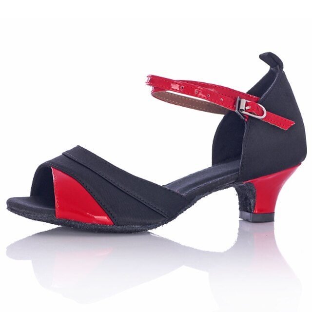  Scarpe da ballo - Non personalizzabile - Donna / Bambino - Latinoamericano - Basso - Satin - Nero / Rosso