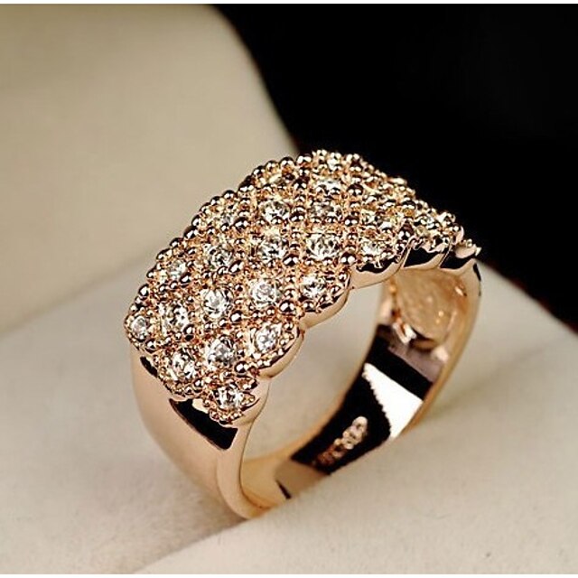  Anel de declaração Pavimentar Dourado Prata Liga senhoras Fashion Blinging Tamanho Único / Mulheres / Strass