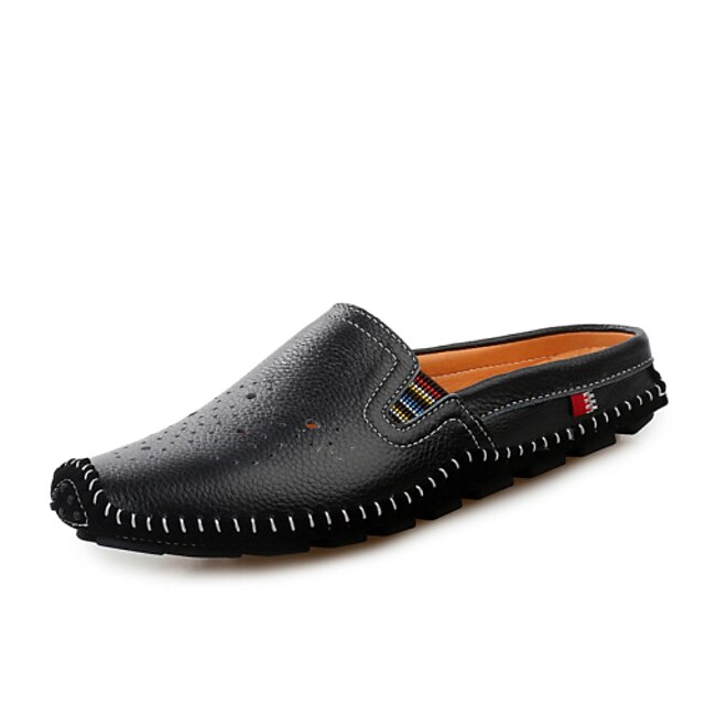  Herren Cloggs & Pantoletten Komfort Schuhe Normal Leder Weiß Schwarz Orange Frühling Sommer / EU42