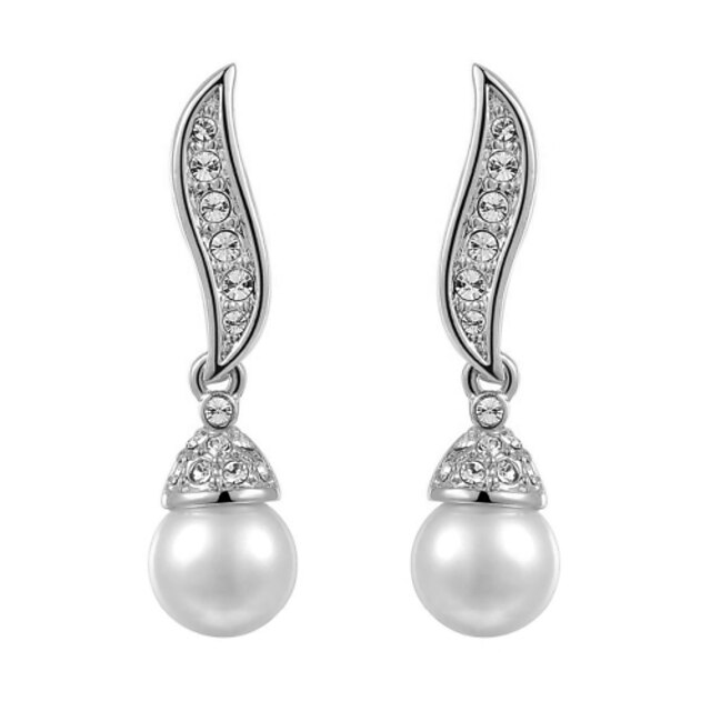  Women's Crystal Drop Earrings Ladies Pearl Imitation Pearl Cubic Zirconia Earrings Jewelry Rose Gold / Silver For