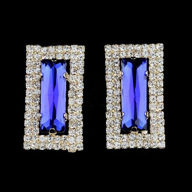  Women's Crystal Stud Earrings European Fashion Imitation Pearl Rhinestone Gold Plated Earrings Jewelry White / Blue For / 18K Gold / Imitation Diamond / Austria Crystal