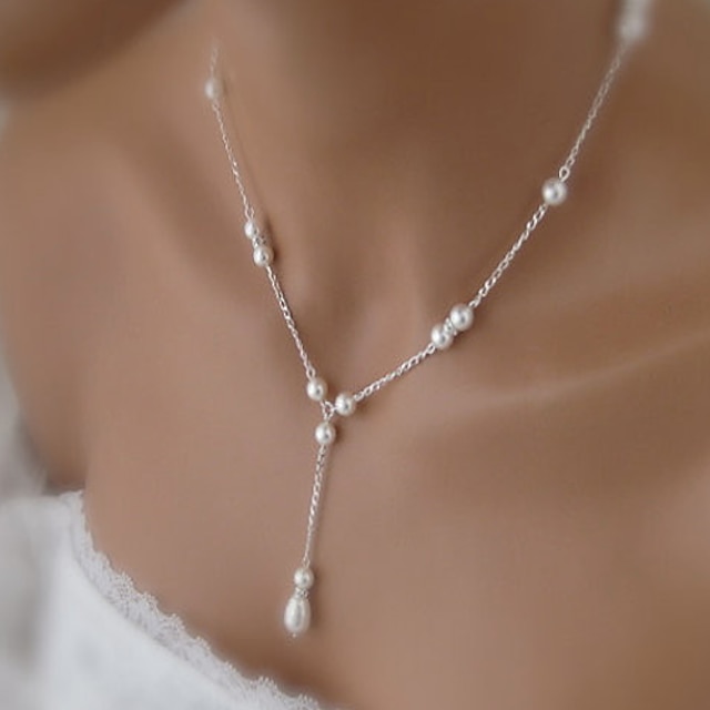  Pendant Necklace Pearl Necklace For Women's Pearl Party Wedding Anniversary Pearl Imitation Pearl Alloy Rosary Chain Drop